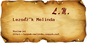 Lezsák Melinda névjegykártya