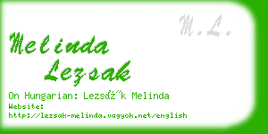 melinda lezsak business card